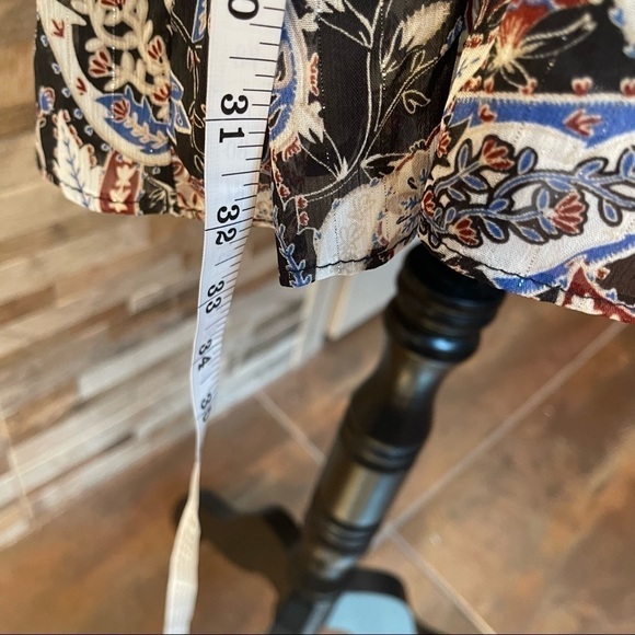 Zara Paisley Floral Print Draped Ruched Mini Dress Size L NWT - Picture 10 of 14